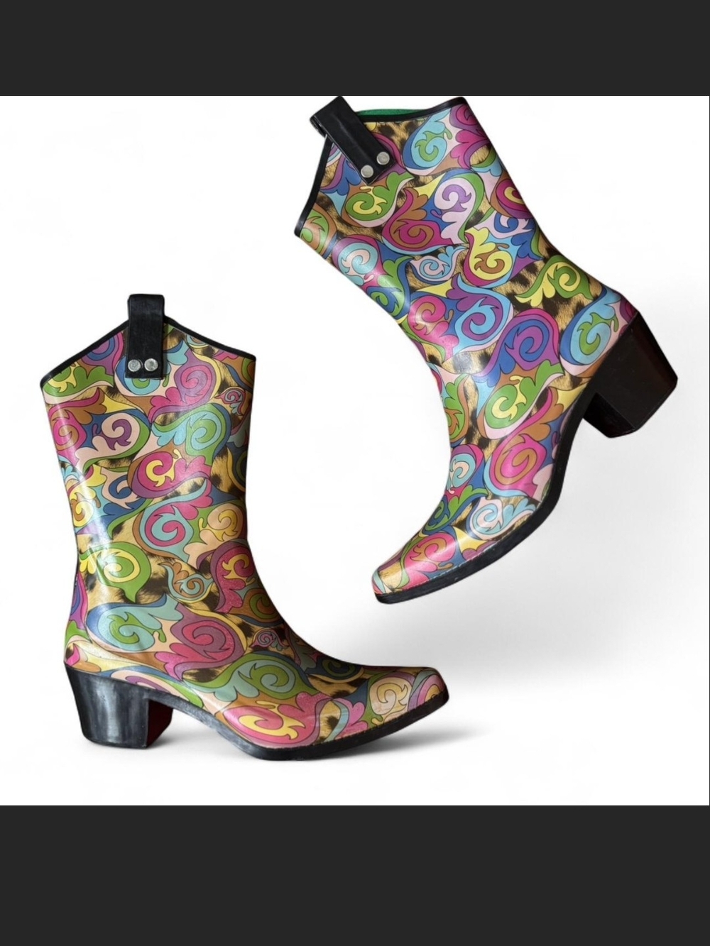Smokey Mountain Women's Multi-Color Swirl Cowboy Boots Rubber